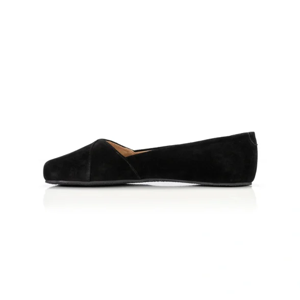 Shapen Peony Black Suede barefoot ballerinas - Wide - Image 4