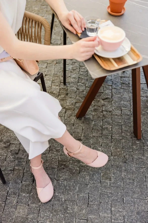 Shapen Poppy Rose pink barefoot shoes with ankle strap barefoot footwear