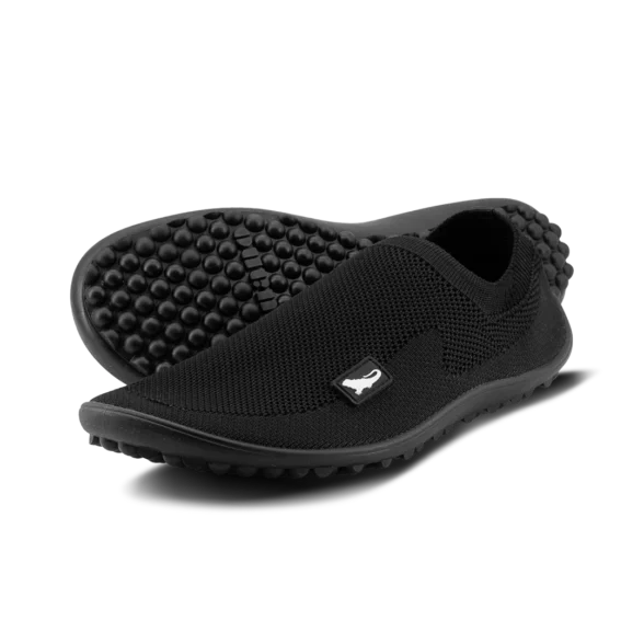 leguano score black üleni musta värvi kootud tekstiilist slip on barefoot jalanõud