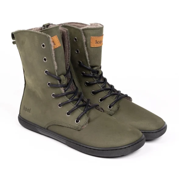 koel faro khaki lukuga sooja voodriga rohelised barefoot talvesaapad
