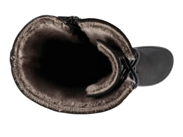 Koel Flora Lambswool black warm winter boots with wool lining and zipper