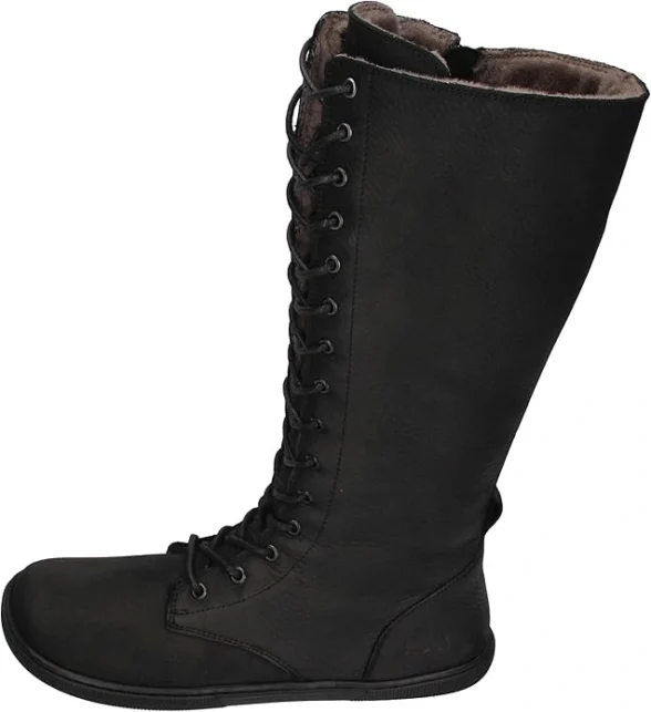 Koel Flora Lambswool black warm winter boots with wool lining and zipper