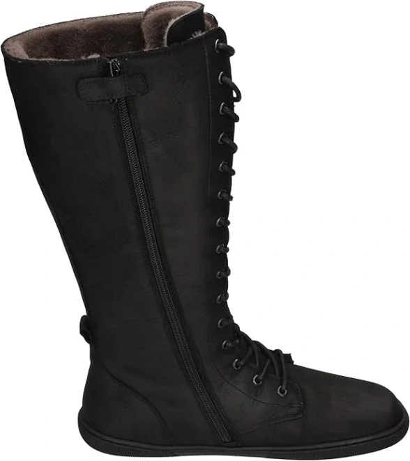 Koel Flora Lambswool black warm winter boots with wool lining and zipper