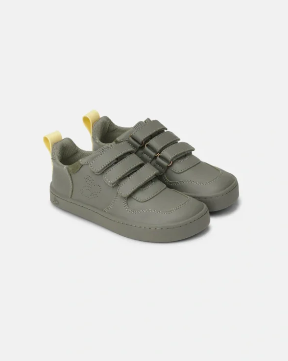 bundgaard coda army rohelist värvi nahast laste barefoot tennised krõpskinnitustega