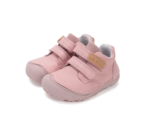 d.d.step pink classic nahast roosat värvi laste barefoot tennised