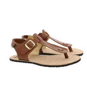 koel ariana napa cognac kvaliteetsest nahast krõpskinnitusega pruuni värvi naiste barefoot varbavahe sandaalid