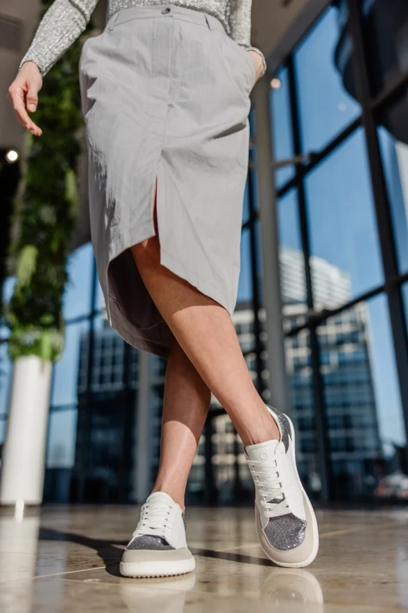 Shapen CHARM Silver Leather sneakers - Image 6