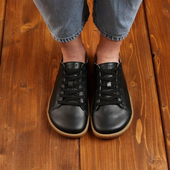 lang.s zen black üleni musta värvi kvaliteetsest nahast ja paeltega unisex barefoot paljajalu tennised naistele ja meestele
