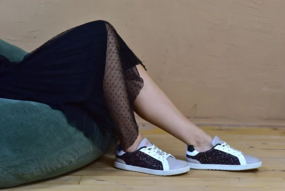 lang.s onyx chiara veganmaterjalidest särava glitteriga paeltega barefoot tennised