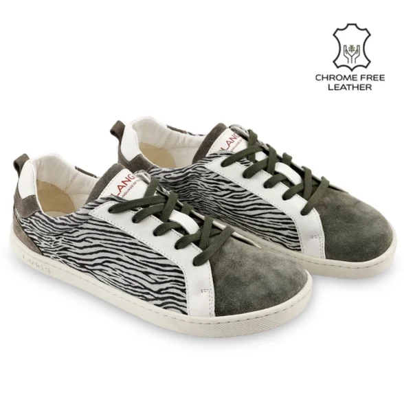 lang.s onyx savana zebra triibulised kvaliteetsest nahast unisex barefoot tennised paeltega