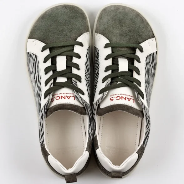 lang.s onyx savana zebra triibulised kvaliteetsest nahast unisex barefoot tennised paeltega