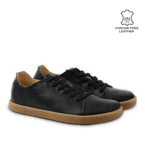 lang.s zen black üleni musta värvi kvaliteetsest nahast ja paeltega unisex barefoot paljajalu tennised naistele ja meestele
