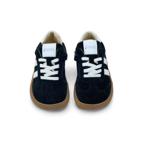 Koel Declan Suede Black stylish black suede barefoot sneakers for kids and youth