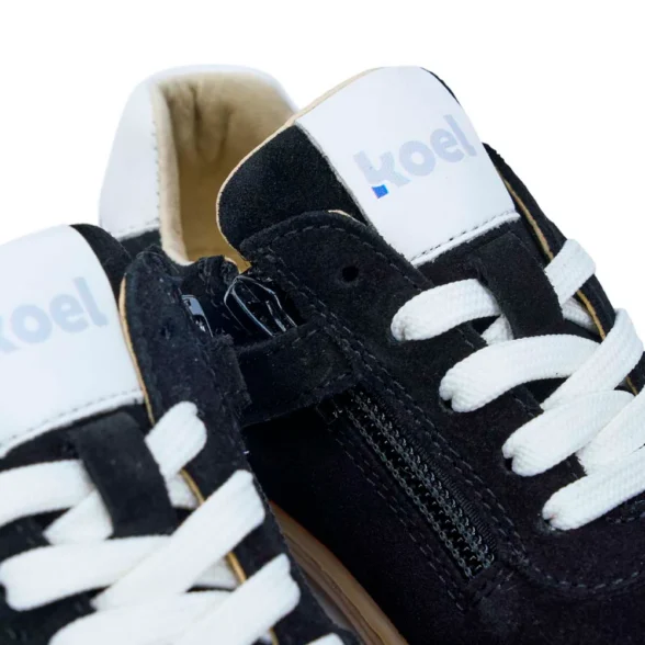 Koel Declan Suede Black stylish black suede barefoot sneakers for kids and youth