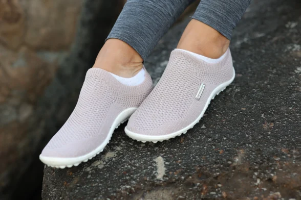 leguano scio rose roosat värvi kootud kangast barefoot jalanõud
