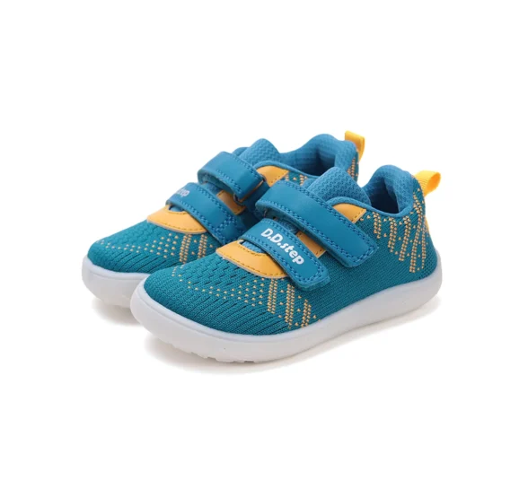 d.d.step moss green sport kootud tekstiilist kahe krõpsuga laste barefoot sporditossud