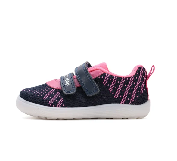 d.d.step royal blue pink sport kootud tekstiilist kahe krõpsuga laste barefoot sporditossud