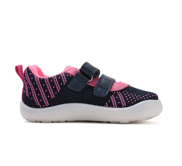 d.d.step royal blue pink sport kootud tekstiilist kahe krõpsuga laste barefoot sporditossud