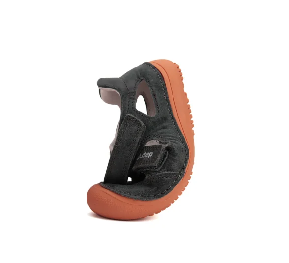 d.d.step dark grey night halli värvi kinnise varbaosaga laste barefoot sandaalid suveks või vahetusjalanõudeks