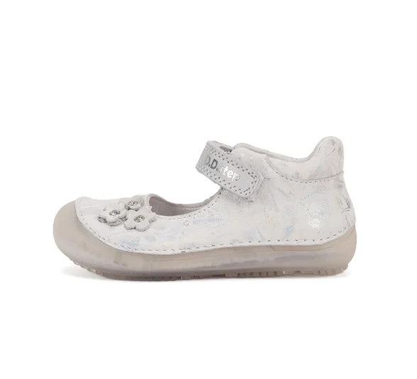 d.d.step silver magnolia hõbedased kinnise ninaosaga laste barefoot sandaalid tüdrukutele