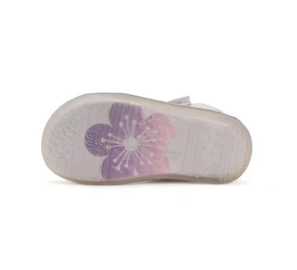 d.d.step silver magnolia hõbedased kinnise ninaosaga laste barefoot sandaalid tüdrukutele