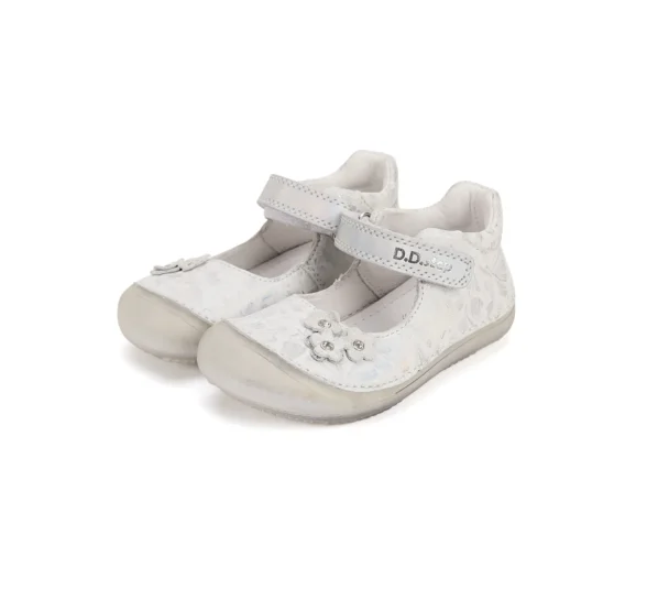 d.d.step silver magnolia hõbedased kinnise ninaosaga laste barefoot sandaalid tüdrukutele