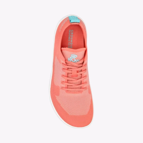 groundies active knit bright peach/aqua kootud tekstiilist kerged ja õhulised barefoot tennised naistele