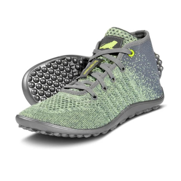 Leguano Go Kiwi light green barefoot casual shoes with light gray laces