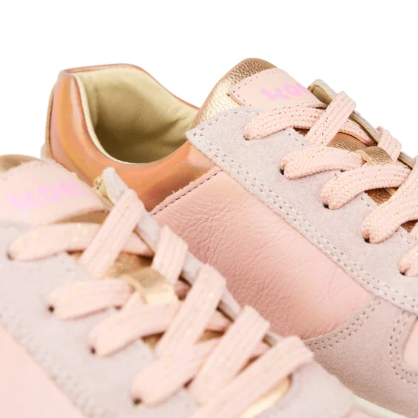 Koel Francie Suede Nude women's barefoot sneakers with sparkling decorative accents