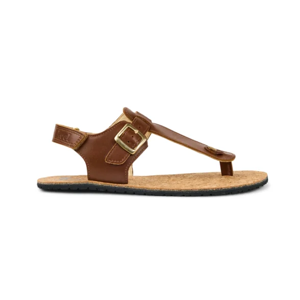 koel ariana napa cognac kvaliteetsest nahast krõpskinnitusega pruuni värvi naiste barefoot varbavahe sandaalid