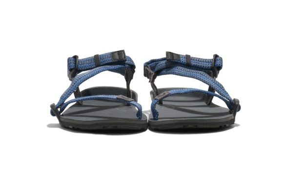 Xero Shoes Z-Trail Youth barefoot sandals for kids with blue textile straps, perfect for summer
