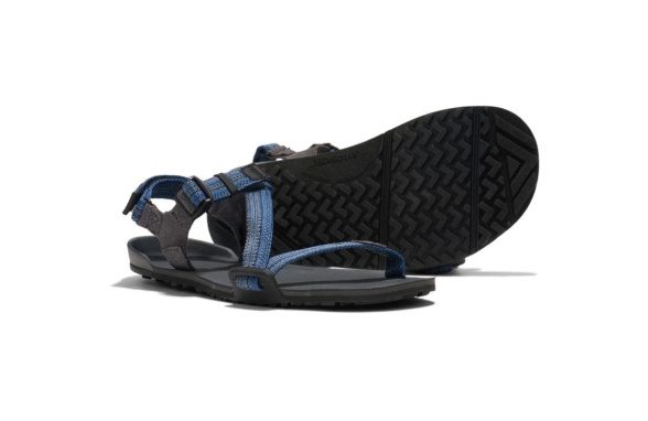 Xero Shoes Z-Trail Youth barefoot sandals for kids with blue textile straps, perfect for summer