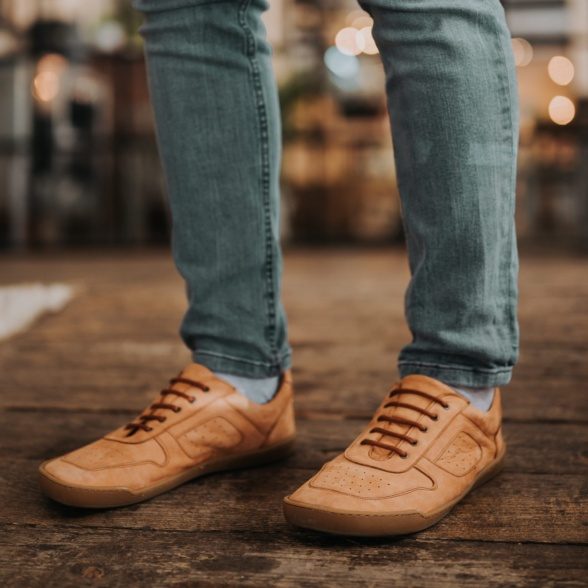 crave london cognac pruuni värvi kvaliteetsest nahast stiilsed barefoot tennised naistele ja meestele