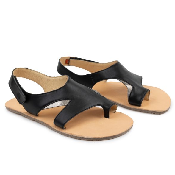 Lang.s gaia black üleni musta värvi nahast barefoot sandaalid naistele