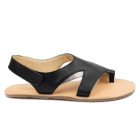 Lang.s Gaia Black all-black leather barefoot sandals for women