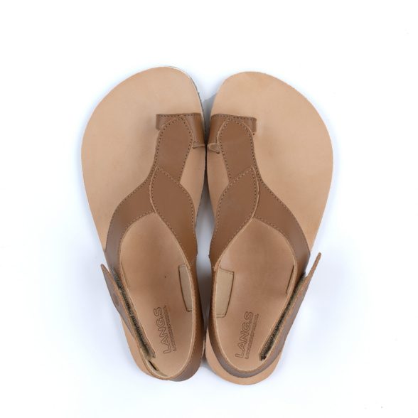 Lang.S SOUL Cinnamon kvaliteetsest nahast pruuni värvi nasite barefoot sandaalid