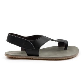 Lang.S SOUL Vegan Noir black barefoot sandals for women made from vegan materials with velcro closure