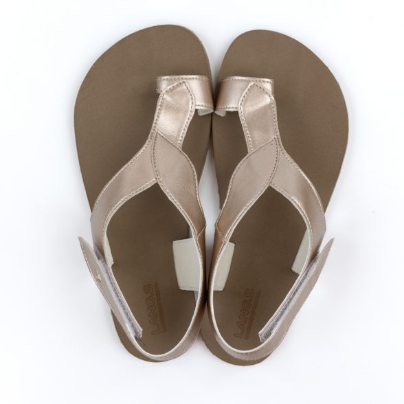 Lang.S SOUL Vegan Shimmer kuldse läikega veganmaterjalist barefoot sandaalid naistele