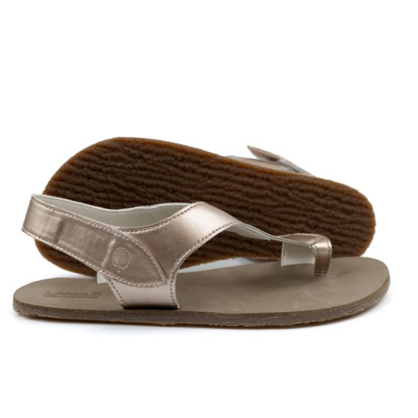 Lang.S SOUL Vegan Shimmer kuldse läikega veganmaterjalist barefoot sandaalid naistele