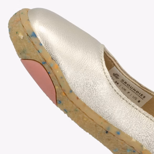 Groundies Stella Kids gold-colored leather barefoot ballerinas for children