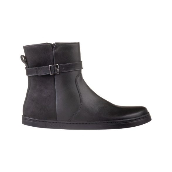 peerko glamour black üleni musta värvi nahast lukuga barefoot saapad naistele