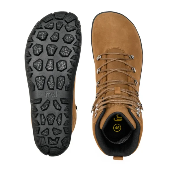 freet chamois brown pruuni värvi nahast veekindla voodriga unisex barefoot saapad naistele ja meestele