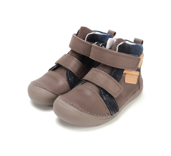 d.d.step chocolate Autumn pruuni värvi nahast kõrgema sääreosaga krõpsudega kevad sügis barefoot saapad lastele