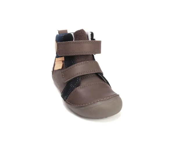 d.d.step chocolate Autumn pruuni värvi nahast kõrgema sääreosaga krõpsudega kevad sügis barefoot saapad lastele