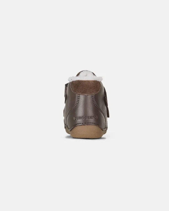 bundgaard petit winter dark brown pruuni värvi nahast sooja villase voodriga laste barefoot talvesaapad esimesteks sammudeks