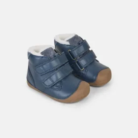 bundgaard petit winter navy sinist värvi nahast sooja villase voodriga laste barefoot talvesaapad esimesteks sammudeks
