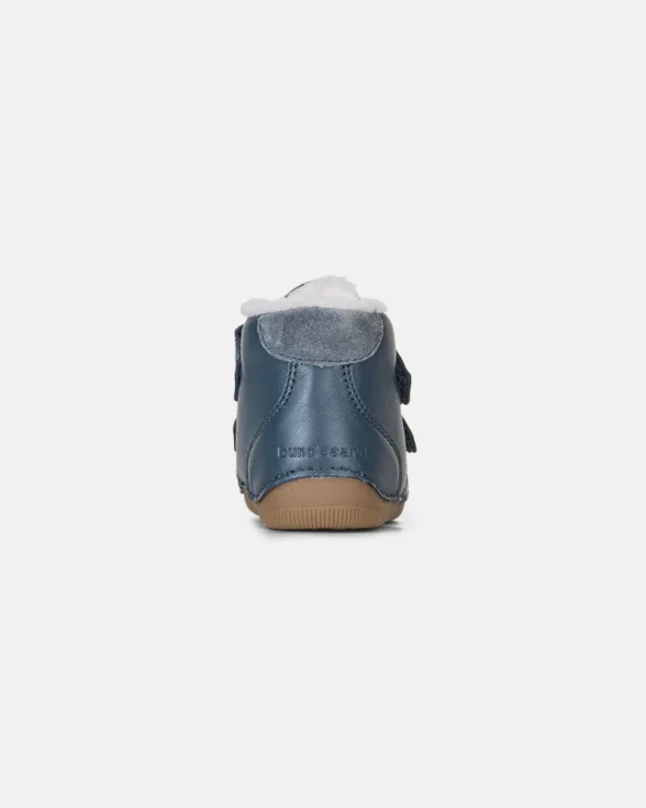 bundgaard petit winter navy sinist värvi nahast sooja villase voodriga laste barefoot talvesaapad esimesteks sammudeks