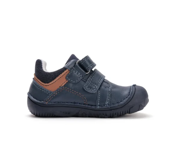 d.d.step Bermuda Blue & Brown nahast krõpsudega mugavad barefoot jalanõud lastele