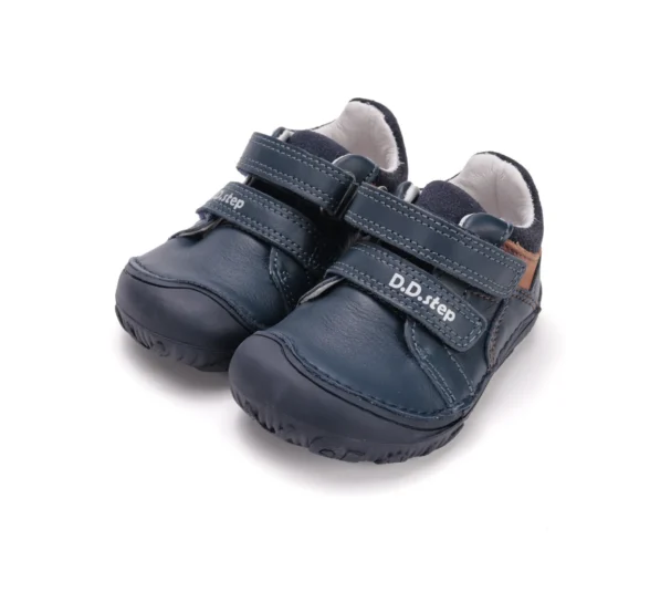 d.d.step Bermuda Blue & Brown nahast krõpsudega mugavad barefoot jalanõud lastele