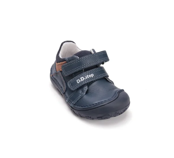 d.d.step Bermuda Blue & Brown nahast krõpsudega mugavad barefoot jalanõud lastele